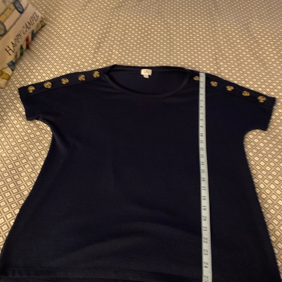 Dress Barn navy blue short sleeve sweater. Size Large. - Picture 3 of 6